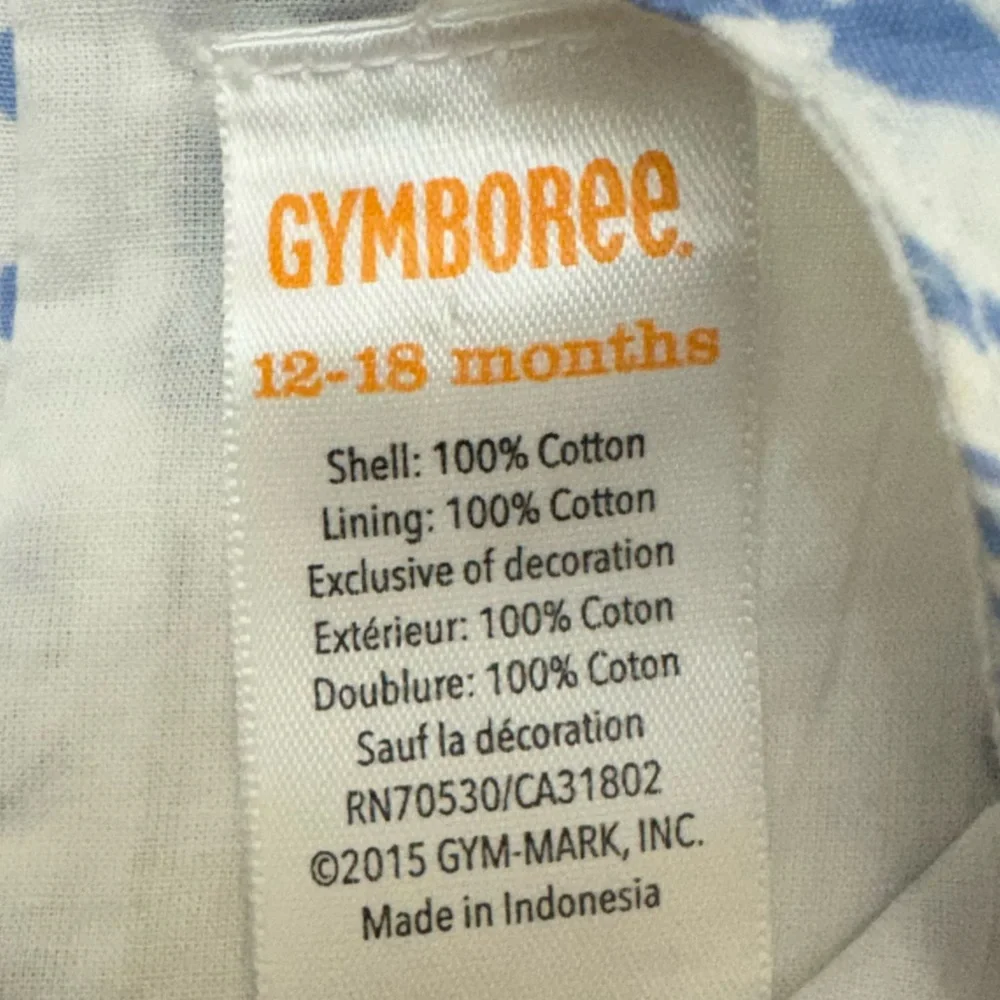 Gymboree Girls Pocketful Sunshine Dandelion Toddler Dress Blue & White 12-18M